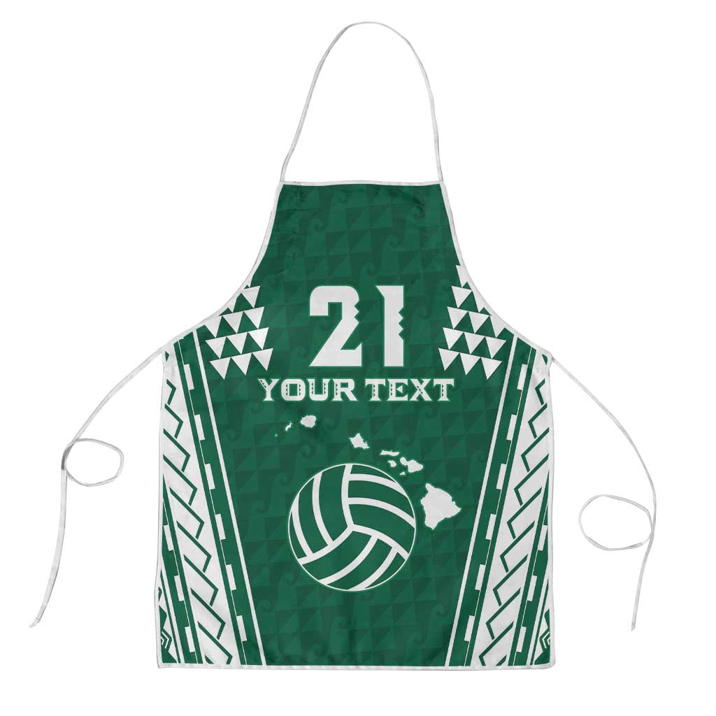 Polynesian Hawaii Volleyball Custom Apron Green Kakau with Map Motif LT9 Green - Polynesian Pride