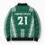 Polynesian Hawaii Volleyball Custom Bomber Puffer Jacket Green Kakau with Map Motif - Polynesian Pride