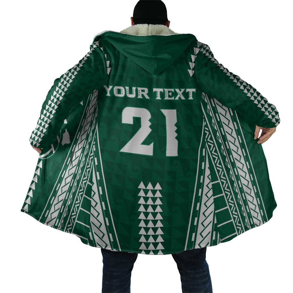 Polynesian Hawaii Volleyball Custom Cloak Green Kakau with Map Motif - Polynesian Pride