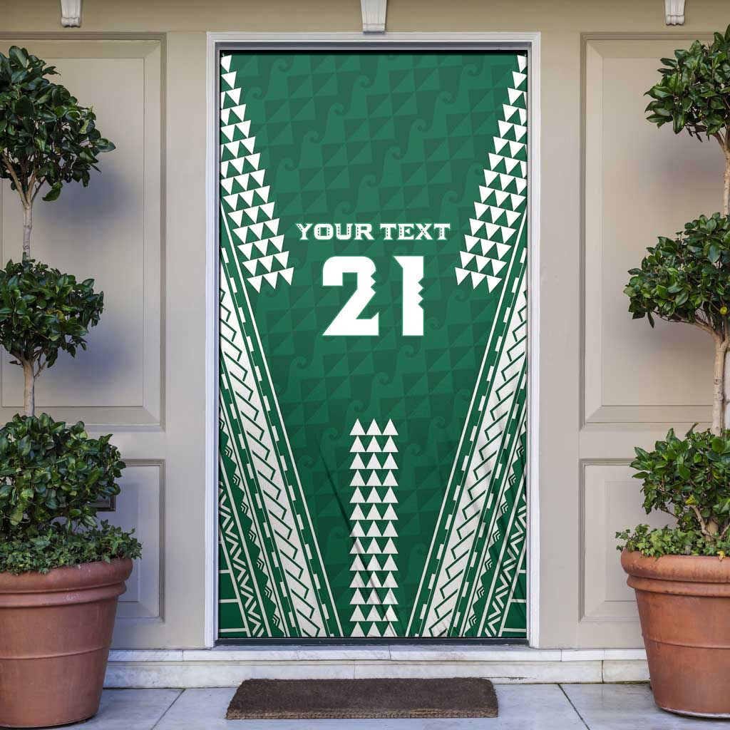 Polynesian Hawaii Volleyball Custom Door Cover Green Kakau with Map Motif LT9 Green - Polynesian Pride