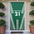 Polynesian Hawaii Volleyball Custom Door Cover Green Kakau with Map Motif - Polynesian Pride