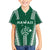 Polynesian Hawaii Volleyball Custom Family Matching Off Shoulder Short Dress and Hawaiian Shirt Green Kakau with Map Motif