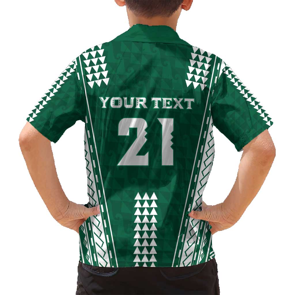 Polynesian Hawaii Volleyball Custom Family Matching Tank Maxi Dress and Hawaiian Shirt Green Kakau with Map Motif