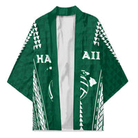 Polynesian Hawaii Volleyball Custom Kimono Green Kakau with Map Motif - Polynesian Pride