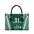 Polynesian Hawaii Volleyball Custom Leather Bag Green Kakau with Map Motif - Polynesian Pride