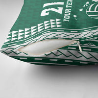 Polynesian Hawaii Volleyball Custom Pillow Cover Green Kakau with Map Motif - Polynesian Pride