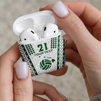 Polynesian Hawaii Volleyball Custom AirPods Case White Kakau with Map Motif - Polynesian Pride