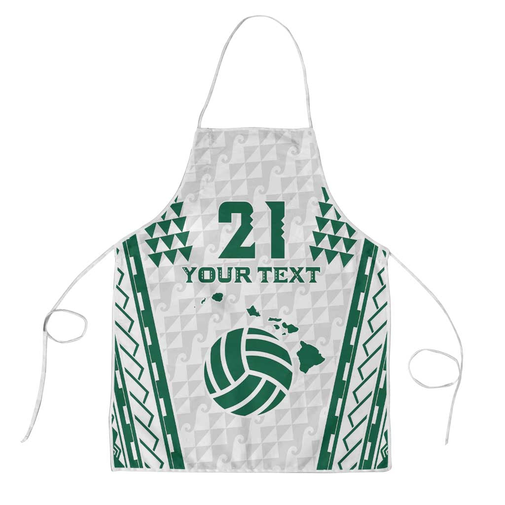 Polynesian Hawaii Volleyball Custom Apron White Kakau with Map Motif LT9 White - Polynesian Pride