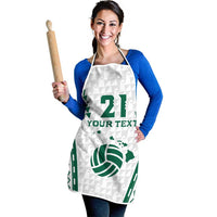 Polynesian Hawaii Volleyball Custom Apron White Kakau with Map Motif - Polynesian Pride