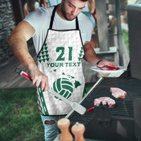 Polynesian Hawaii Volleyball Custom Apron White Kakau with Map Motif - Polynesian Pride