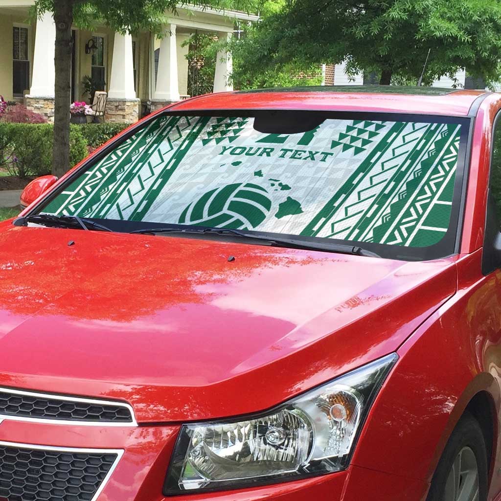 Polynesian Hawaii Volleyball Custom Auto Sun Shade White Kakau with Map Motif - Polynesian Pride