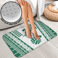 Polynesian Hawaii Volleyball Custom Bathroom Set White Kakau with Map Motif - Polynesian Pride