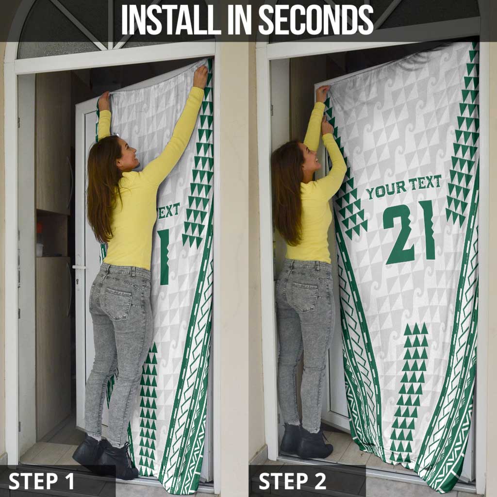 Polynesian Hawaii Volleyball Custom Door Cover White Kakau with Map Motif - Polynesian Pride