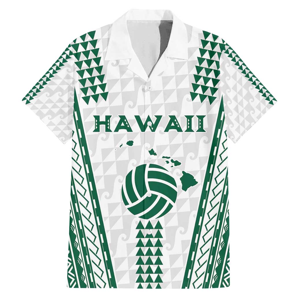 Polynesian Hawaii Volleyball Custom Family Matching Mermaid Dress and Hawaiian Shirt White Kakau with Map Motif