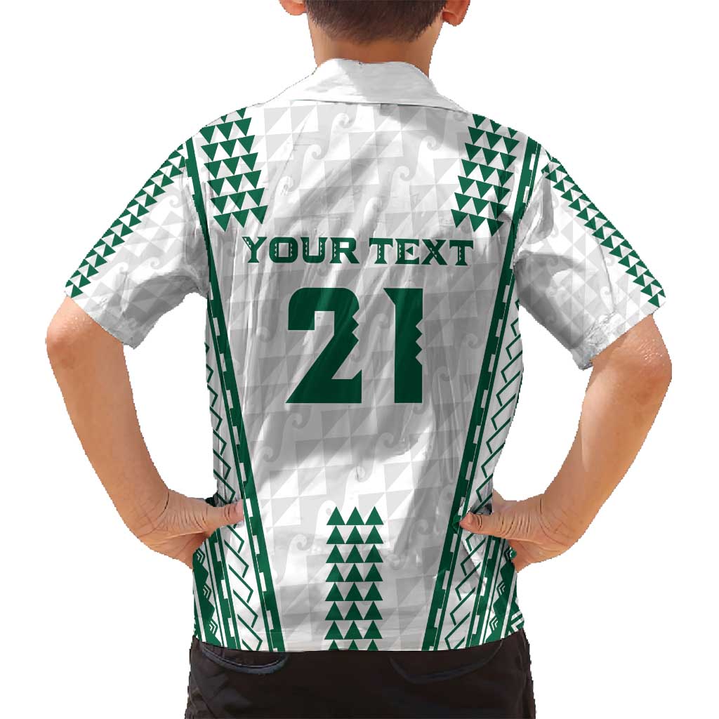 Polynesian Hawaii Volleyball Custom Family Matching Puletasi and Hawaiian Shirt White Kakau with Map Motif