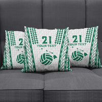 Polynesian Hawaii Volleyball Custom Pillow Cover White Kakau with Map Motif - Polynesian Pride