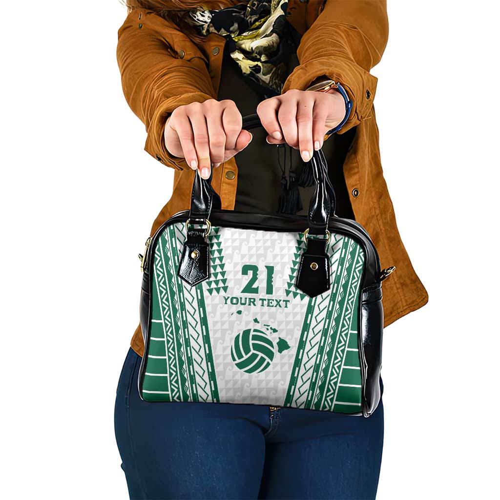 Polynesian Hawaii Volleyball Custom Shoulder Handbag White Kakau with Map Motif LT9 One Size White - Polynesian Pride