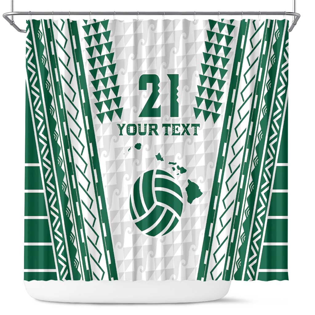 Polynesian Hawaii Volleyball Custom Shower Curtain White Kakau with Map Motif LT9 White - Polynesian Pride