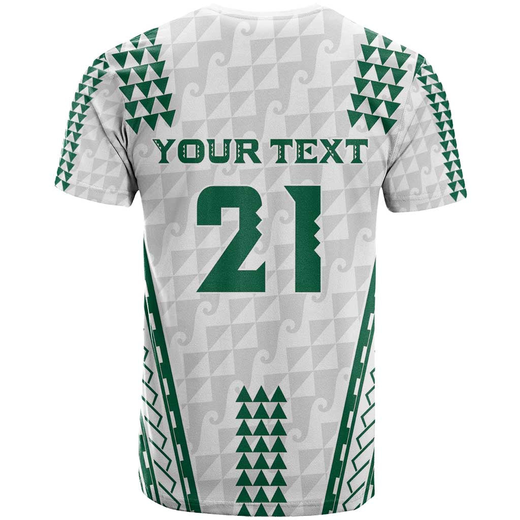 Polynesian Hawaii Volleyball Custom T Shirt White Kakau with Map Motif