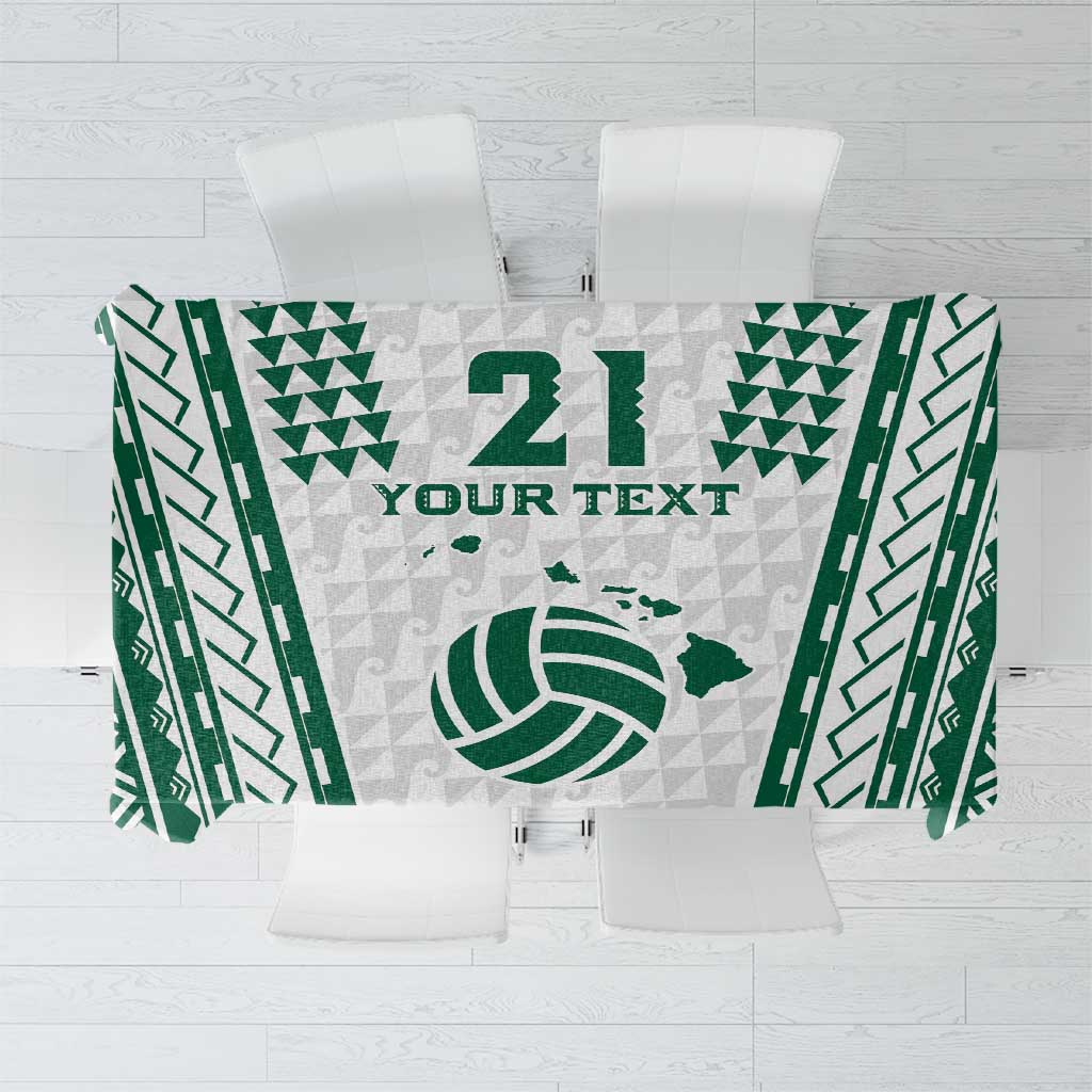 Polynesian Hawaii Volleyball Custom Tablecloth White Kakau with Map Motif LT9 White - Polynesian Pride
