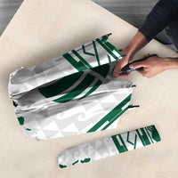 Polynesian Hawaii Volleyball Custom Umbrella White Kakau with Map Motif - Polynesian Pride