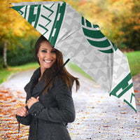 Polynesian Hawaii Volleyball Custom Umbrella White Kakau with Map Motif - Polynesian Pride