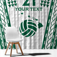 Polynesian Hawaii Volleyball Custom Window Curtain White Kakau with Map Motif