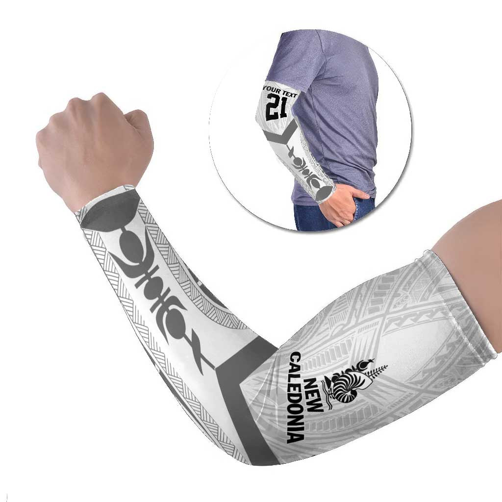 New Caledonia Football Custom Arm Sleeves Go Champions Les Cagous LT9 Set of 2 White - Polynesian Pride