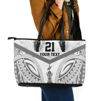 New Caledonia Football Custom Leather Tote Bag Go Champions Les Cagous LT9 - Polynesian Pride