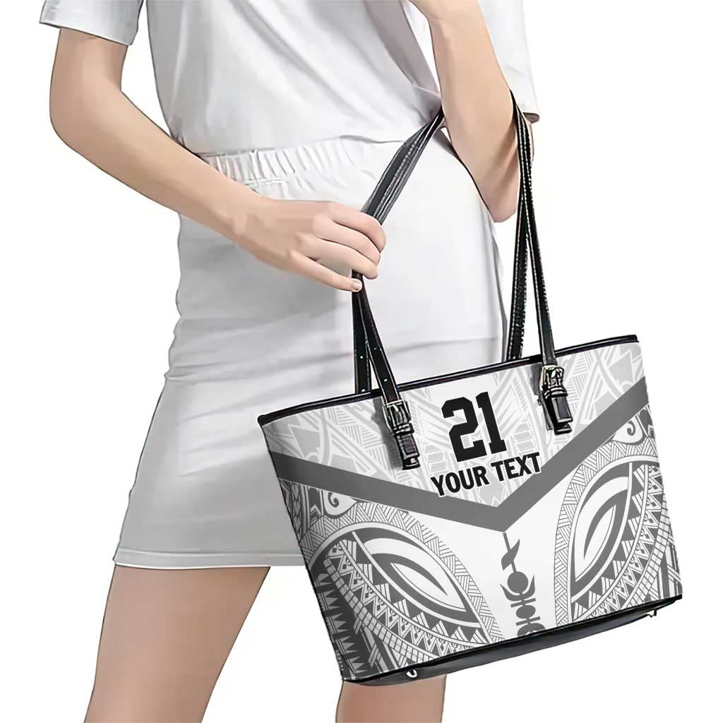 New Caledonia Football Custom Leather Tote Bag Go Champions Les Cagous LT9 - Polynesian Pride