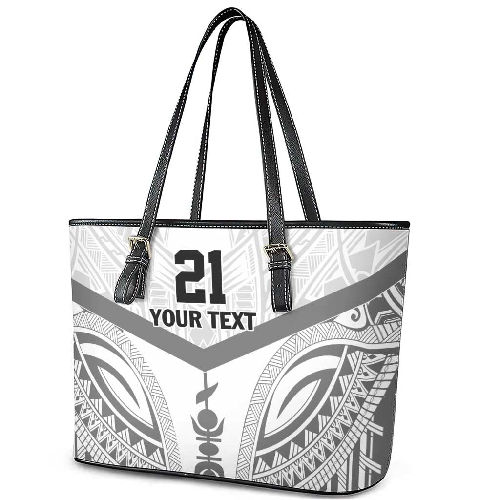 New Caledonia Football Custom Leather Tote Bag Go Champions Les Cagous LT9 - Polynesian Pride