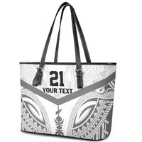 New Caledonia Football Custom Leather Tote Bag Go Champions Les Cagous LT9 - Polynesian Pride