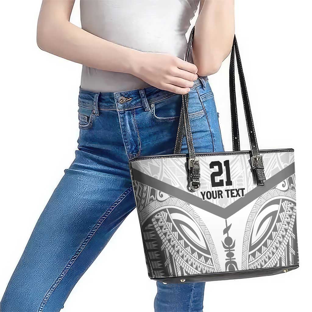 New Caledonia Football Custom Leather Tote Bag Go Champions Les Cagous LT9 - Polynesian Pride
