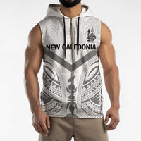 New Caledonia Football Custom Sleeveless Zip Hoodie Go Champions Les Cagous - Polynesian Pride