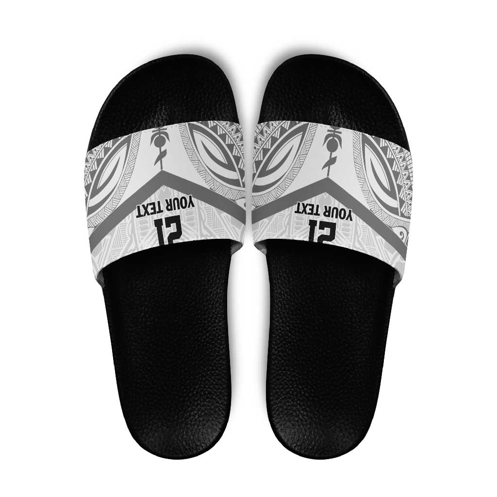 New Caledonia Football Custom Slide Sandals Go Champions Les Cagous LT9 White - Polynesian Pride