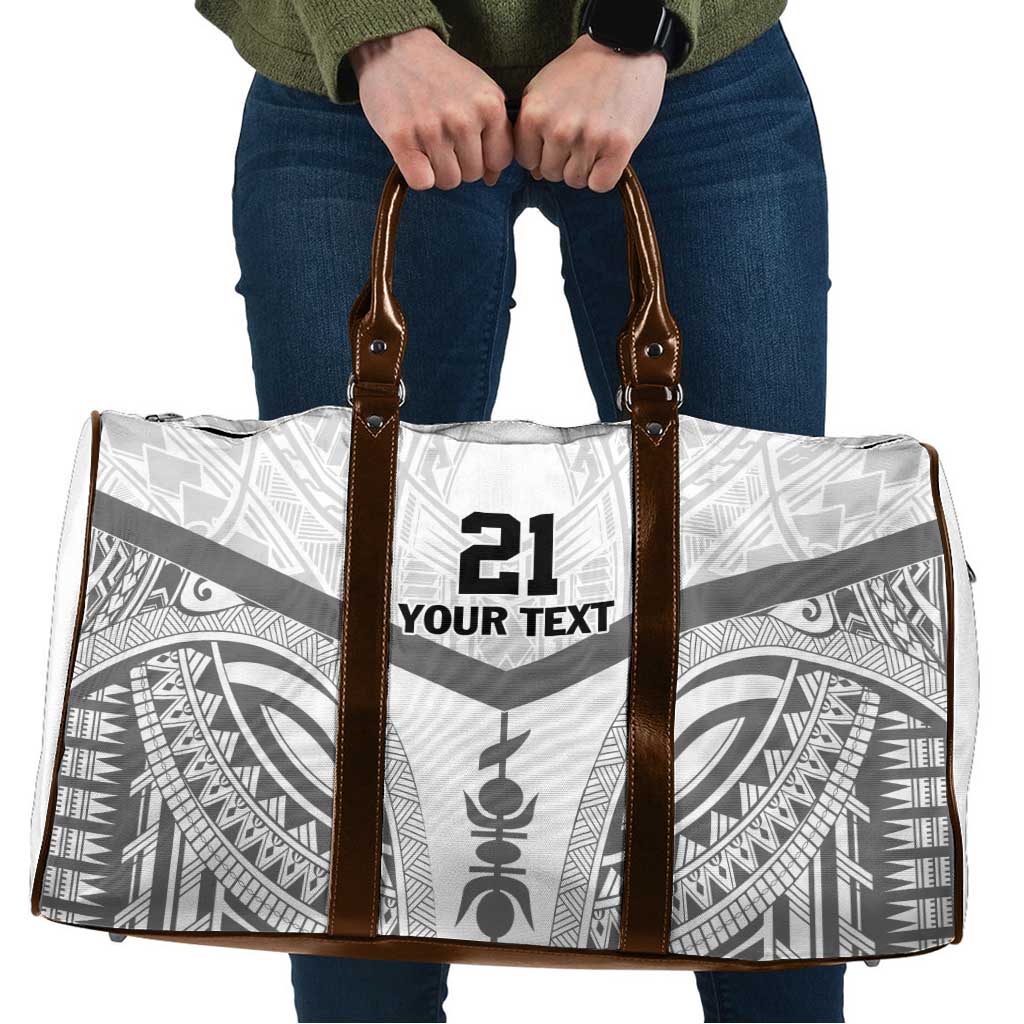New Caledonia Football Custom Travel Bag Go Champions Les Cagous LT9 White - Polynesian Pride