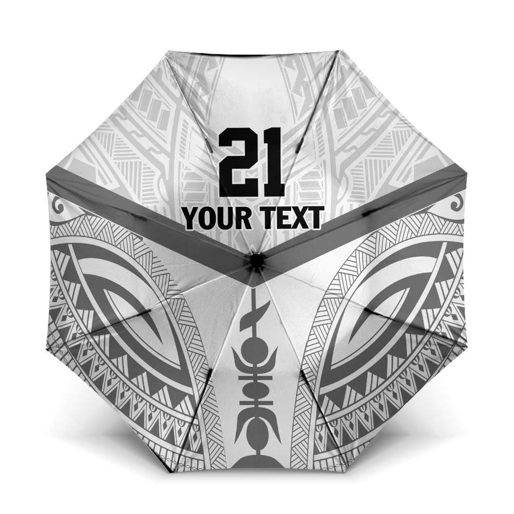 New Caledonia Football Custom Umbrella Go Champions Les Cagous LT9 One Size Folded 11.42 inch Opened Diameter 37.4 inch White - Polynesian Pride