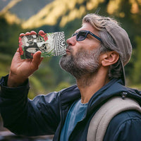 Skeleton Love for Valentine’s Day 4 in 1 Can Cooler Tumbler Polynesian Tribal Love Forever