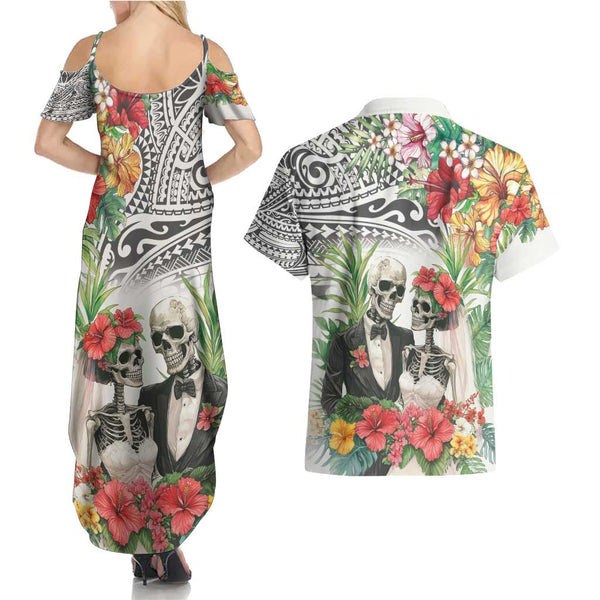 Skeleton Love for Valentines Day Couples Matching Summer Maxi Dress and ...