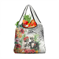 Skeleton Love for Valentine’s Day Grocery Bag Polynesian Tribal Love Forever