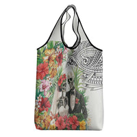 Skeleton Love for Valentine’s Day Grocery Bag Polynesian Tribal Love Forever
