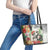 Skeleton Love for Valentine’s Day Leather Tote Bag Polynesian Tribal Love Forever