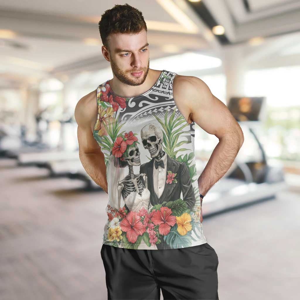 Skeleton Love for Valentine’s Day Men Tank Top Polynesian Tribal Love Forever