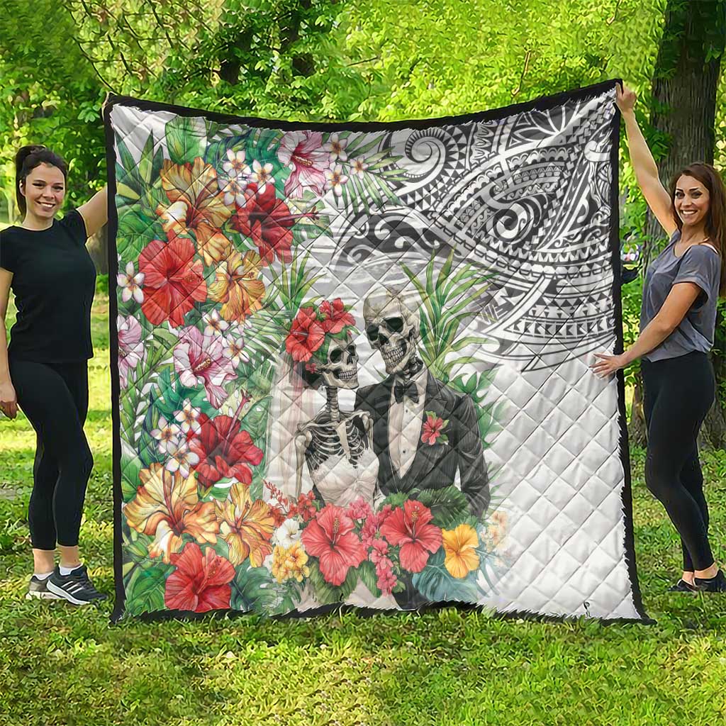 Skeleton Love for Valentines Day Quilt Polynesian Tribal Love Forever LT9 - Polynesian Pride