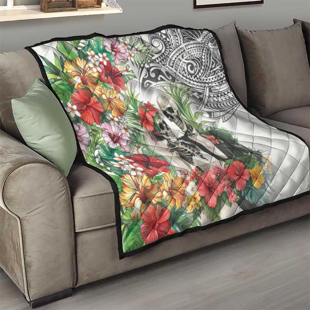 Skeleton Love for Valentines Day Quilt Polynesian Tribal Love Forever LT9 - Polynesian Pride