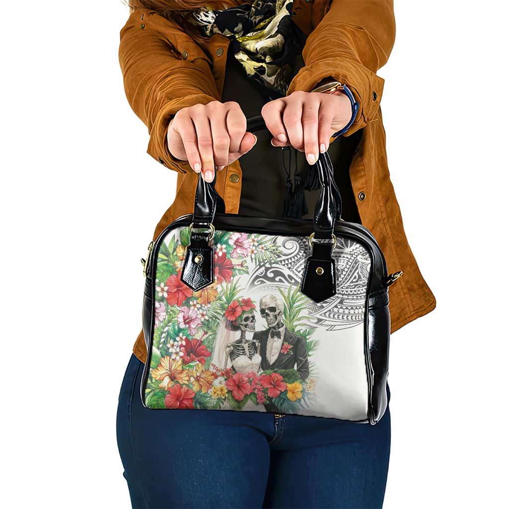 Skeleton Love for Valentines Day Shoulder Handbag Polynesian Tribal Love Forever LT9 One Size White - Polynesian Pride