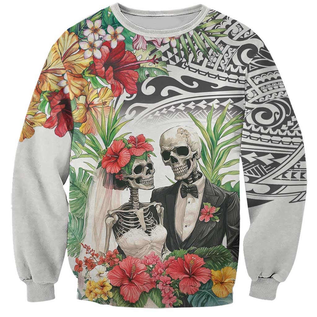 Skeleton Love for Valentine’s Day Sweatshirt Polynesian Tribal Love Forever