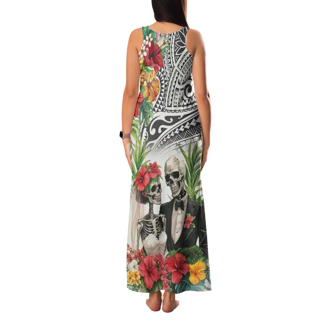 Skeleton Love for Valentine’s Day Tank Maxi Dress Polynesian Tribal Love Forever