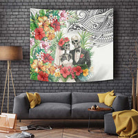 Skeleton Love for Valentine’s Day Tapestry Polynesian Tribal Love Forever