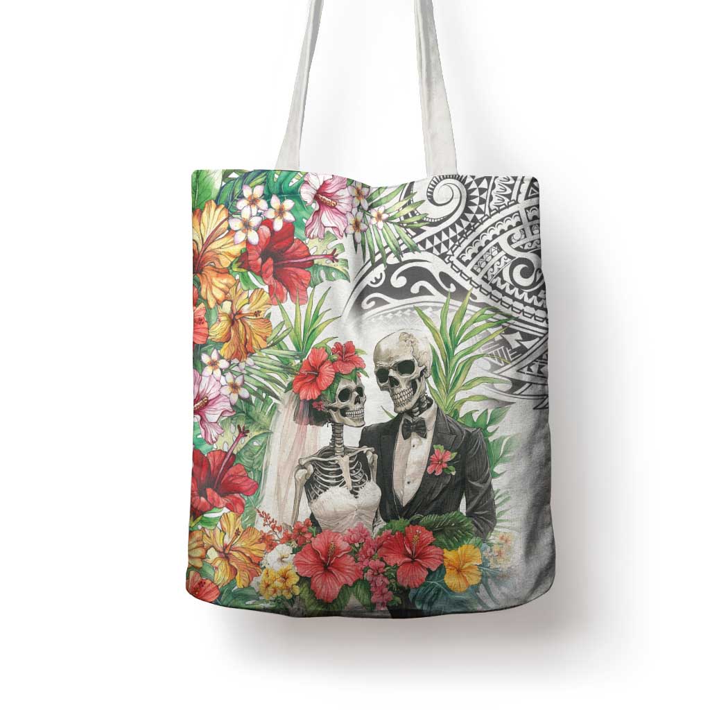 Skeleton Love for Valentine’s Day Tote Bag Polynesian Tribal Love Forever - Polynesian Pride